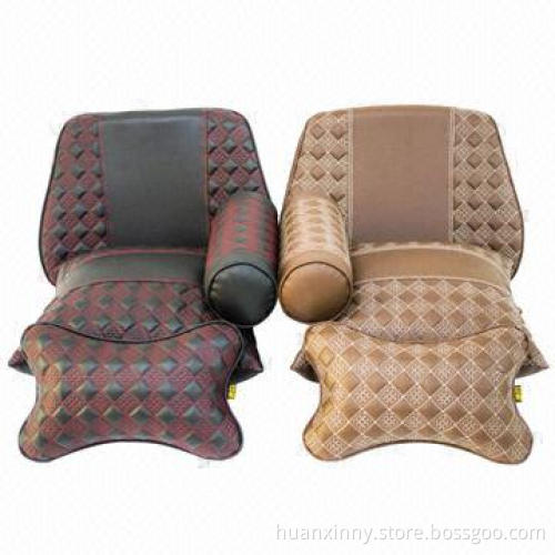 Fashion soft memory foam good-quality leather brown and dark car seat rest pillows